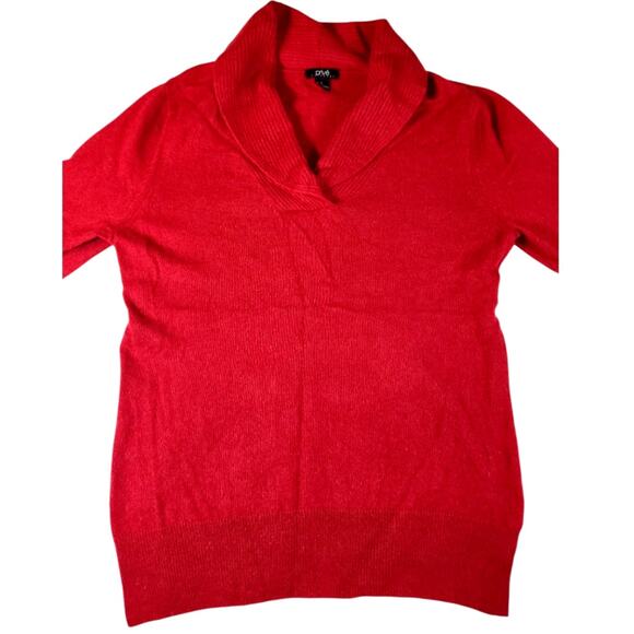 Vintage Prive Cashmere 100% Cashmere V-Neck Sweater Red Soft Lightweight Large - Picture 6 of 7